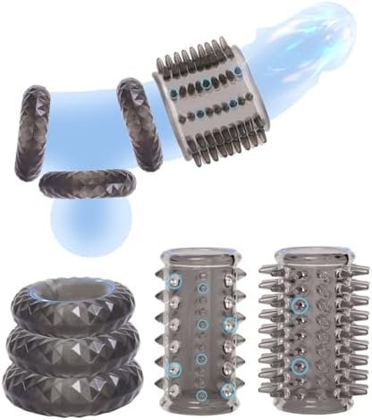 Penis Ring Cock Sleeve Penis Sleeve 5 Elastic Textures Cock Ring Set Sex Toys For Men Enhance Erection Extended Time Couple Sex Toys Men'S Sex Toys Adult Toy For Men
