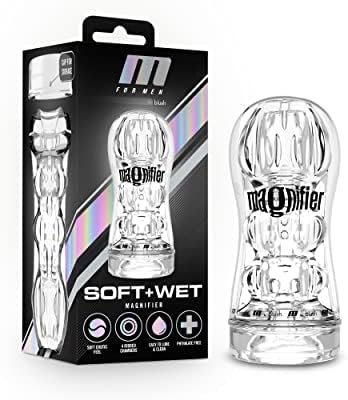 M For Men Magnifier - Self Lubricating - Perfectflo Mimics Bjs - Multiple Uniquely Textured Chambers For An Intense Orgasm - One Size Fits All Ultra Soft Squeezable Male Stroker Sex Toy For Men