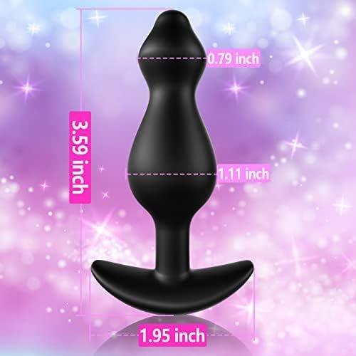 Anal Plug, Silicone Butt Plug Anal Beads For Comfortable Long-Term Wear Prostate Massager Sex Toy With Narrow Flared Base & Long Neck For Men Women Tjijp (S) - Image 2