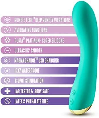 Blush Aria Luscious Af Silicone Vibrator - Rumbletech Rumbly 10 Vibration Settings - Magna Charge Magnetic Rechargeable - Ipx7 Waterproof And Easy To Clean - Sex Toy For Him Her Couples - Image 2