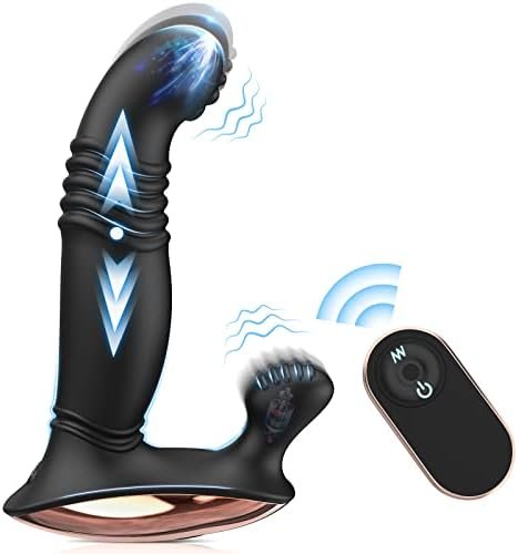 Thrusting Prostate Massager Anal Sex Toys For G-Spot, 3In1 Anal Vibrator Dildo With 9 Thrusting & Vibration, 3 Powerful Motors Butt Plug Remote Control For Men Women, Adult & Couples