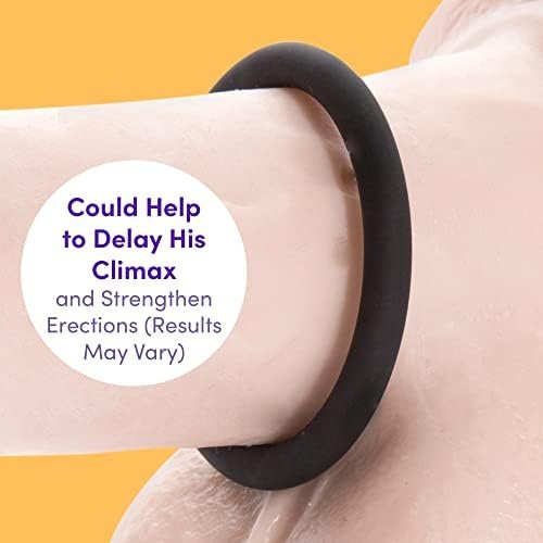 Lovehoney Get Hard Triple Cock Ring Set - Stretchy Silicone Penis Rings - 3 Sizes - Waterproof - Black - Image 3