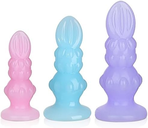 Efgove Anal Sex Toy 3Pcs Colorful Silicone Anal Dildos Butt Plug Set With Strong Suction Cup For Hands-Free Play Adult Sex Toys For Women Men And Couples