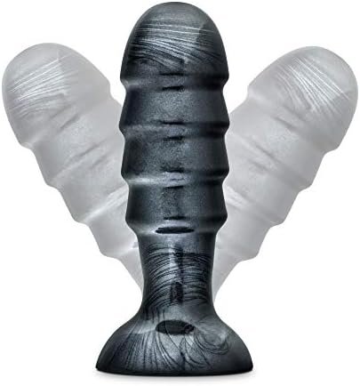 Blush Jet Annihilator - 11" Long Huge Butt Plug - Extreme Advanced 3" Thick Anal Probe Dildo With Ridges - Flexible Suction Cup Harness Compatible - Sex Toy Women Men Couples - Carbon Metallic Black - Image 3