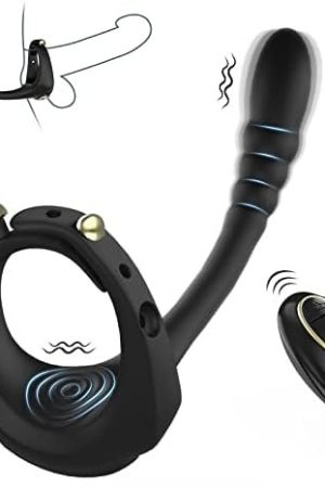 Vibrating Taint Teaser Cock Ring With Bullet, 3 In 1 Adjustable Penis Ring With Remote, Anal Vibrator With 10 Frequencies, Prostate Massager For Sexual Stimulation, Sex Toys For Men Pleasure