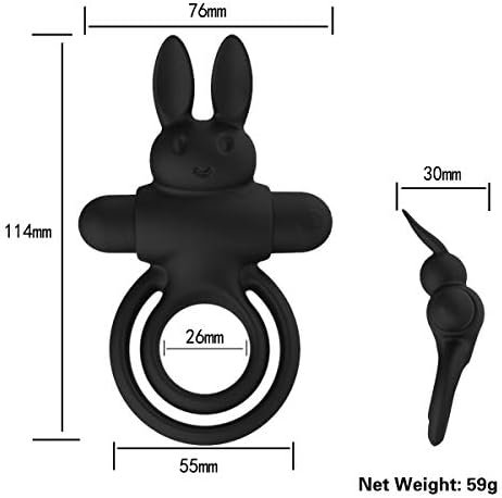 Soft Silicone Rabbit Vibrating Cock Ring With 10 Powerful Vibration Modes For Men Waterproof Penis Ring Rechargeable Vibrator Adult Sex Toys For Male (Black) - Image 2
