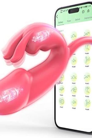 G Spot Rabbit Vibrator With App & Remote Control,Sex Toys For Clitoris G-Spot Stimulation,Waterproof Dildo Vibrator With 9 Powerful Vibrations Dual Motor Stimulator For Women Or Couple Fun(Rose)