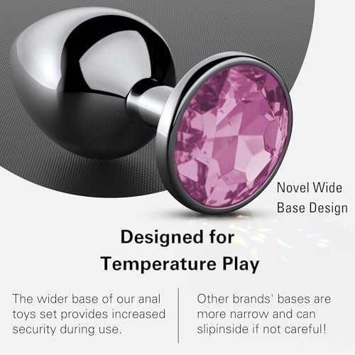 Anal Plug Beginner Set - 4 Pcs Jewel Butt Plugs Sex Toy Anal Training Kit- G Spot Anal Sex Adult Toy For Beginner Adult Unisex Women And Men Couple (White) - Image 3