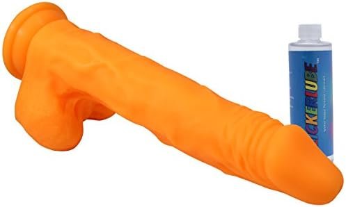 Lickerlish "Spatts 8.5" Premium Silicone Dildo Orange With Suction Cup