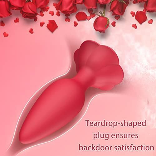 Anal Plug Rose Vibrator Silicone Vibrating Butt Plug With 10 Vibration Modes For Beginner Anal Play, Anal Vibrator Rechargeable Anal Stimulator With Remote Control Anal Sex Toys For Women Pleasure - Image 3