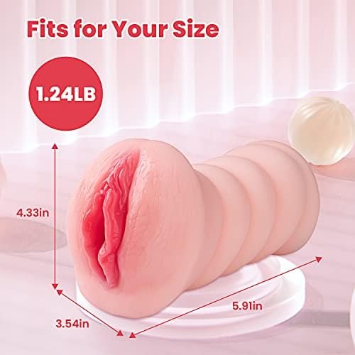 Delightor Lifelike Male Masturbators Realistic Pocket Pussy Sex Doll For Men 3D Textured Vagina Channel Strong Stroker Portable Sexual Pleasure Toys Masturbation (Stripe) - Image 3