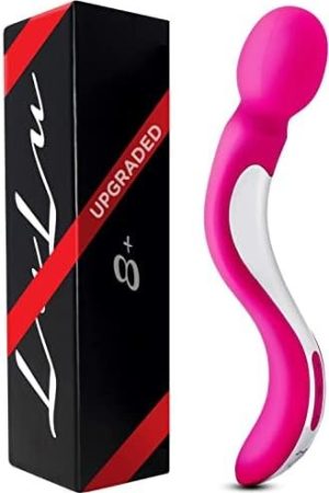 Lulu 8 Powerful Handheld Electric Back Massager For Women - Strong Personal Magic Massage For Sports Recovery, Muscle Aches, & Body Pain - 7 Patterns & 3 Speeds - Black