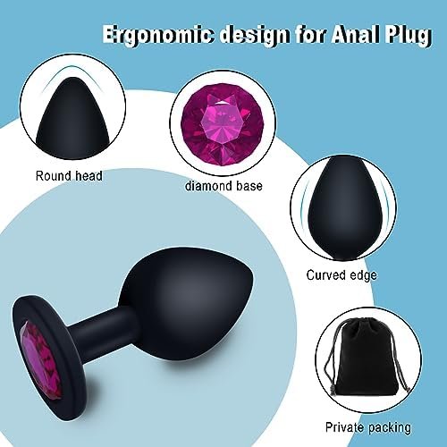 3Pcs Silicone Anal Plug,Buttplug,Round Crystal Diamond Anal Toys,Anal Sex Toys For Men,Women And Beginners,Sex Toy For Vagina,Anal Training Plug For Anal Trainer,Plug Anal For Couples,Butt Plug Set - Image 3