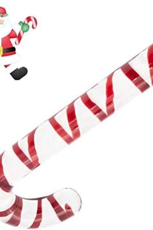 Glass Pleasure Wand, Crystal Dildo Christmas Gift Candy Cane Unisex Anal Butt Plug For Men Women Romi