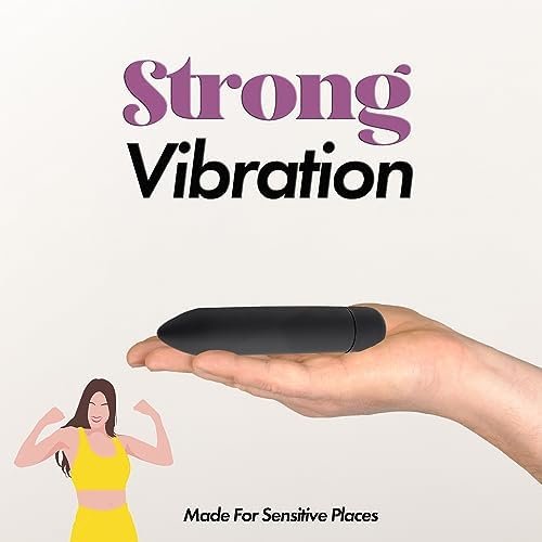 Clitoral G Spot Vibrator Bullet - Clit & Nipple Stimulator - Pocket Size Discreet - Portable Waterproof Body Safe - Adult Sex Toys For Women Men Couples Female Unisex - Small Travel Purse Size (Black) - Image 3