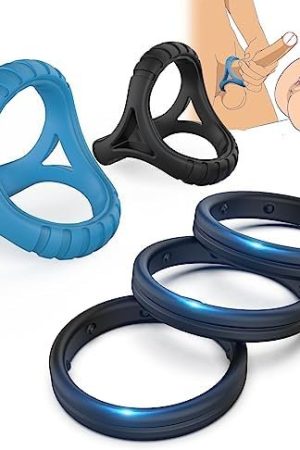 Silicone Penis Rings Set Sex Toys For Men๏ผXinbale 5 Different Sizes Cock Rings For Erection Enhancing, Long Lasting Stronger Men Sex Toy, Strechy Adult Toys For Couples Pleasure