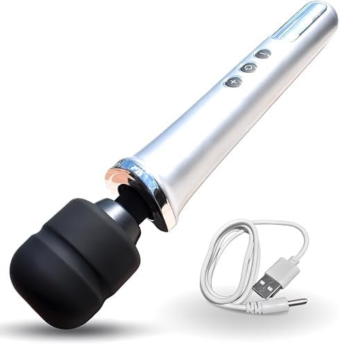 Handheld Wand Back Massager - Cordless & Rechargeable - Deep Tissue Personal Massager For Back Shoulder Muscle Stimulation & Therapeutic Relief With 10 Modes 5 Variable Speeds