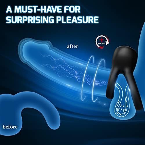 Detachable Vibrating Cock Ring, Cock Ring For Male Sex Toy Vibrator, Adult Male Couples Sex Toys For Men Couple Pleasure With 10 Modes Vibrations (Black) - Image 3