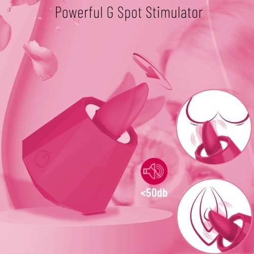 Adult Sex Toys Vibrator For Women - 5 Modes Female G Spot Clitoral Nipper Anal Licking Stimulator - Couple Sex Tongue Lick Toy - Waterproof Silicone - Rose Red - Image 2