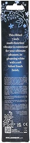 Doc Johnson White Nights - 7 Inch Ribbed Multi-Speed Vibrator - Abs Plastic With Smooth Velvet Touch Finish - Great For Internal And External Stimulation - White - Image 3