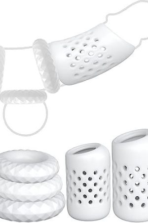 5 Different Sizes Cock Ring Set Penis Sleeve Adult Sex Toys & Games For Men And Couples Penis Ring Pump Sheath Cock Rings For Men Erection Sex Extender Girth Extension Male Sex Toy Sleeve Enlarger