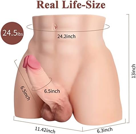 Sex Doll Life Size Sex Doll Full Size Sex Doll Torso With Realistic Huge Dildo, Male Sex Doll For Women With Thick Dildo Penis And Tight Anus, Sexdoll Unisex Female Sex Toys For Women Couples, 24.5Lb - Image 3