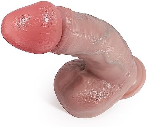 8.3” Realistic Dildo Dual Density Fat Dildo Lifelike Cock For Women Masturbation Pleasure, G Spot Dildo Silicone Penis With Squeezable Glans & Balls Adult Sex Toy With Suction Cup For Hands-Free Play