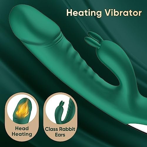 Realistic Dildo Vibrator Sex Toys For Women Clitoral Vibrator With Heating 10 Powerful Vibration Stimulator Adult Toys Female'S Sex Pleasure G Spot Vibrating Sex Toy For Couples Rabbit Vibrators Green - Image 3
