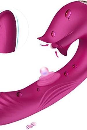Powerrider Clitoris G-Spot Rabbit Stimulation Vibrator For Women,Clitoral Vaginal Stimulator Rechargeable Realistic Dildo Tongue Vibrator With 9 Vibration Modes Adult Sex Toy For Female And Couples
