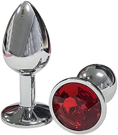 Small Steel Anal Butt Plug—Jewel Design Anal Sex Toys For Beginners, Anal Plug For Women/Men/Couples,Fetish Anal Trainer Toy(Pink)
