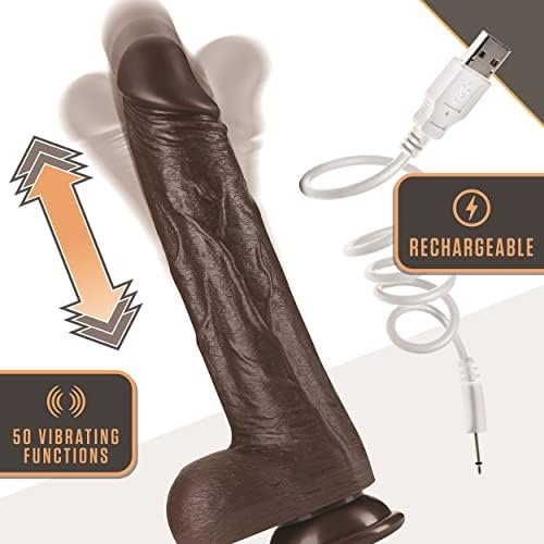 Dr. Skin Silicone Dr. Murphy - 8" Thrusting Rotating Vibrating Dildo With 10 Vibration Settings - Satin Smooth Realistic Design - Powerful Suction Cup & Harness Compatible - Remote Control Sex Toy - Image 3