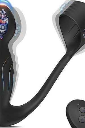 Vibrating Prostate Massager Anal Vibrator With Thick Vibrating Cock Ring, Smam Vibrating Butt Plug 10 Vibration Modes, Male Sex Toys For Men P-Spot Massager Anal Dildo Mens Sex Toys For Couples
