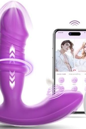Thrusting Dildo Wearable G Spot Vibrator Adult Sex Toys For Women, App & Remote Control Clitoral Stimulation Butterfly Panty Vibrator With 9 Pat Modes And 9 Thrusting Vibrations For Couple