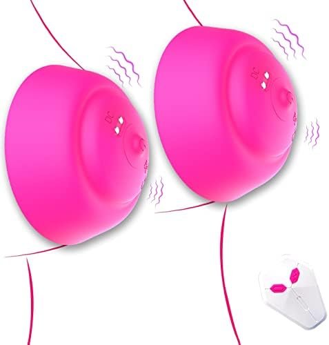 Nipple Toy Vibrator For Women With Remote Control,Wireless Nipple Clamps Sucking Stimulator With 10 Vibrating Speed Modes, Adult Sex Toys For Women Couples Pleasure Pink