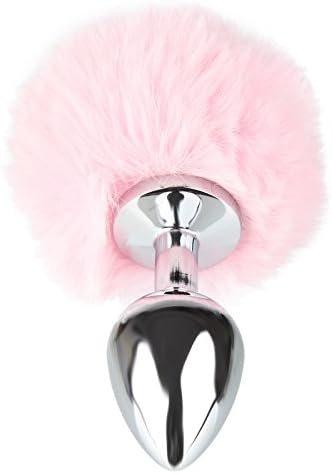Beauty7 Rabbit Bunny Tail Anal Plug Starter Trainer Kit Set Medical Grade Stainless Steel Hypoallergenic Anus Butt Women Men Fetish Sex Toys (Pink,S) - Image 3