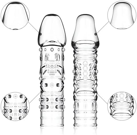 4Pcs Penis Sleeves Reusable Cock Condoms For Dildo Vibrator P-Spot G-Spot Couple Sex Toy Enhance Stimulation Delay Ejaculation - Image 3