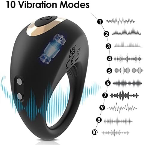 Penis Ring Remote Control Sex Toys, Eupher Vibrating Cock Rings Rechargable For Men Erection Sex With 10 Vibrations, Silicone Male Sex Toy For Couple Play - Image 2
