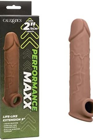 Calexotics Performance Maxx Life-Like Extension Penis Sleeve Extender 8 Inch - Brown - Se-1633-20-3