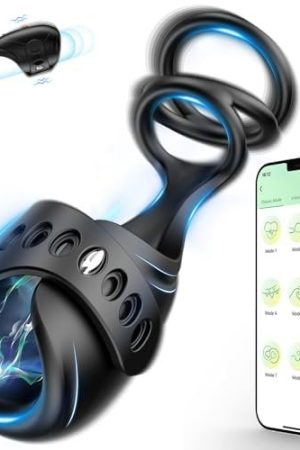 Male Sex Toys For Mens Vibrators - Penis Vibrator Trainer Stimulator Male Masturbators Stroker Toys With Penis Rings, App Remote Control Vibrator Adult Sex Toys & Games For Men Masturbation(Black