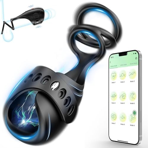 Male Sex Toys For Mens Vibrators - Penis Vibrator Trainer Stimulator Male Masturbators Stroker Toys With Penis Rings, App Remote Control Vibrator Adult Sex Toys & Games For Men Masturbation(Black