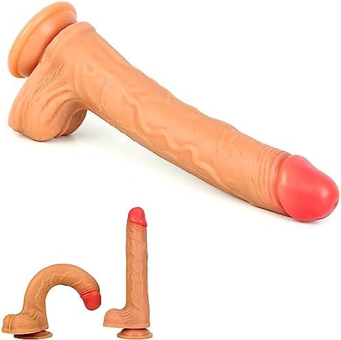 Realistic Dildos 10 Inch Huge Thick, Soft Dual Density Liquid Silicone Dildo, Suction Cup Dildo For Women Discreet, G Spot Penis Anal Dildo Lifelike, Adult Sex Toys For Female Beginner Gay Men Couple