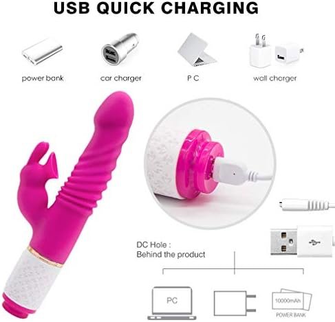 Thrusting Dildo Vibrator Sex Toy For Women - 7 Thrusting Vibrating & 7 Pulsating 9.4Inch Vibrators With Heating Adult Toy, Triple Action Sex Toy G-Spot & Clitoris Stimulator For Women - Image 3