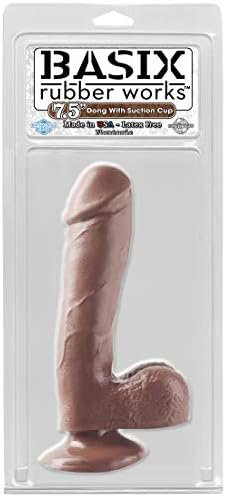 Basix Rubber Works 7.5" Dong With Suction Cup, Black - Image 2