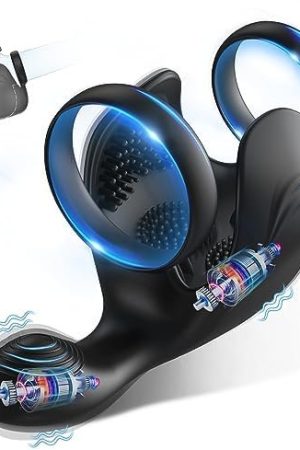 Vibrating Double Penis Cock Ring, 3 In 1 Male Vibrator Penis Ring With 10 Vibration Modes For Prostate Massager, Waterproof Testicles Stimulation Sex Toys Adult Toys & Games For Men Couple