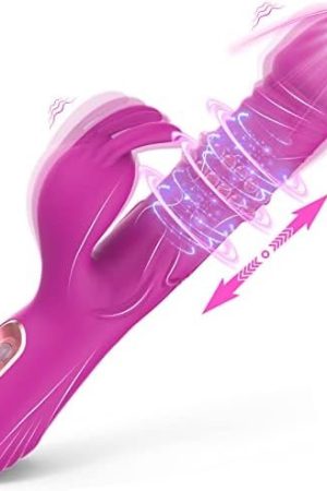 Rotating Beaded Clit Rose Rabbit Dildo Vibrator Adult Sex Toys For Women,Triple Action G Spot Vibrators With Independent Clitoral Stimulator 7 Rotating & Vibration Realistic Dildo Vibrators For Couple