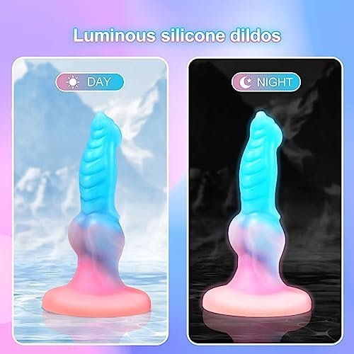 Luminous Dog Dildo For Women, 7'' Small Fantasy Monster Anal Dildo With Strong Suction Cup, Liquid Silicone G-Spot Realistic Dragon Dildo For Prostate Massage, Adult Sex Toys For Women, Men - Image 2