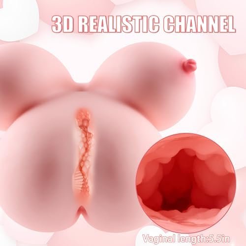 Cupiq Men Realistic Channel Big Nipples Full Boob Anal Butt Thick Famale Torso Male Sex Doll Breast Male Masturbator Sex Toy Pink 6Lb Tpe Material - Image 3