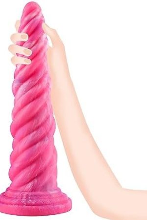 9.84Inch Huge Monster Dildo, Realistic Thick Anal Dildo With Suction Cup For Hands-Free Play, Big Fantasy Silicone G Spot Dildo With Spiral Girth, Anal Plug Adult Sex Toys For Women Men, Pink