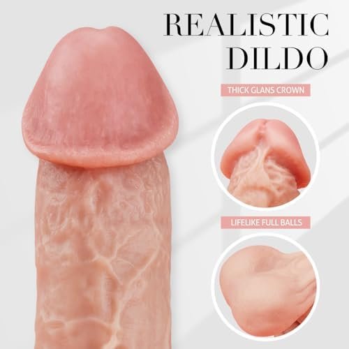Small Glans Big Thick Dildo With Strong Suction Cup 8.3 Inch Realistic Dildo With Suction Cup For Hands-Free Play - Image 2