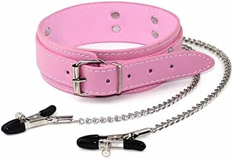 Imakara Nipple Adjustable Soft Clamps Clips Non Piercing Chain Choker Collar Sex Pleasure Toys Jewelry For Women (Black Collar)